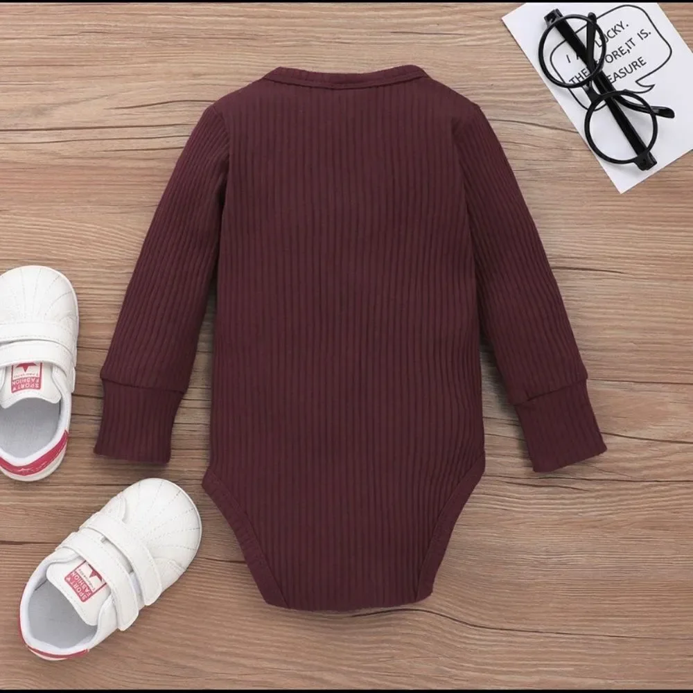 NEW Size 18-24 months, girls baby one piece, romper, red, burgandy, long sleeved